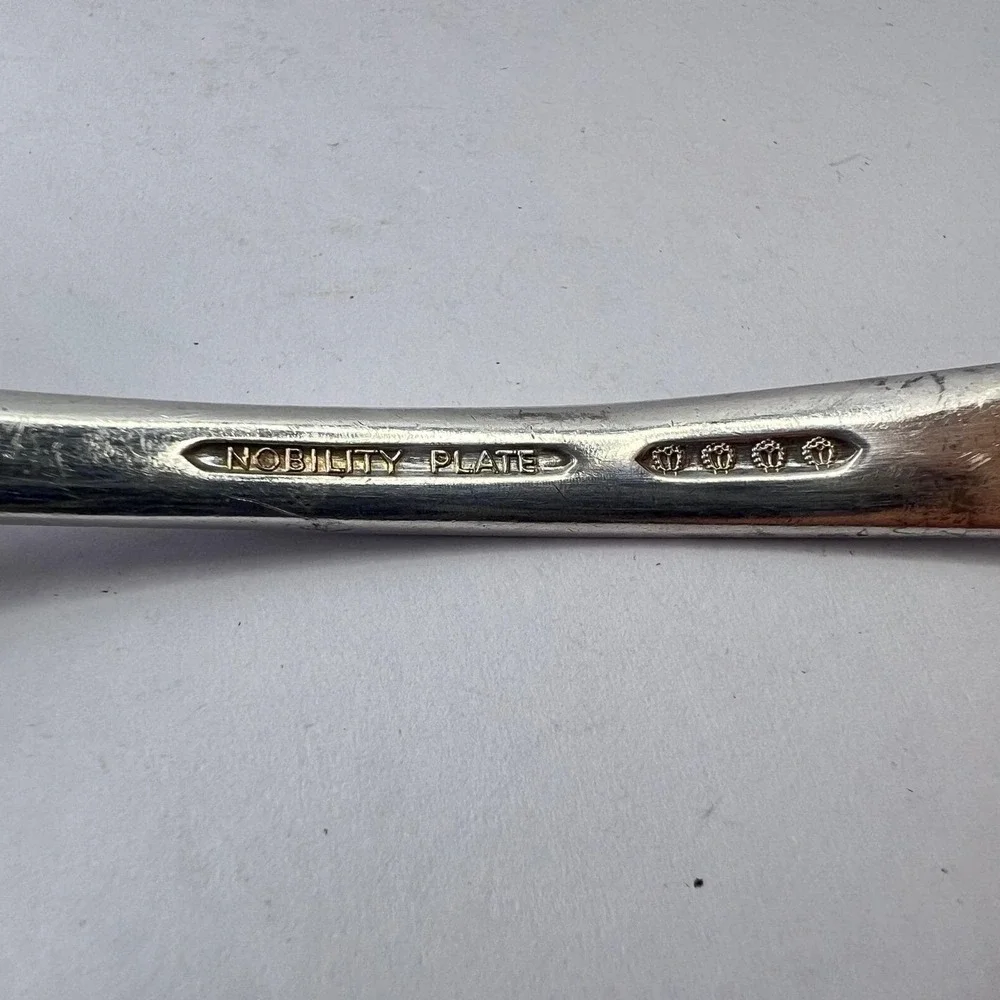 Reverie Pierced Serving Spoon Nobility Plate Silverplate‎ 1937 Art Deco Flatware